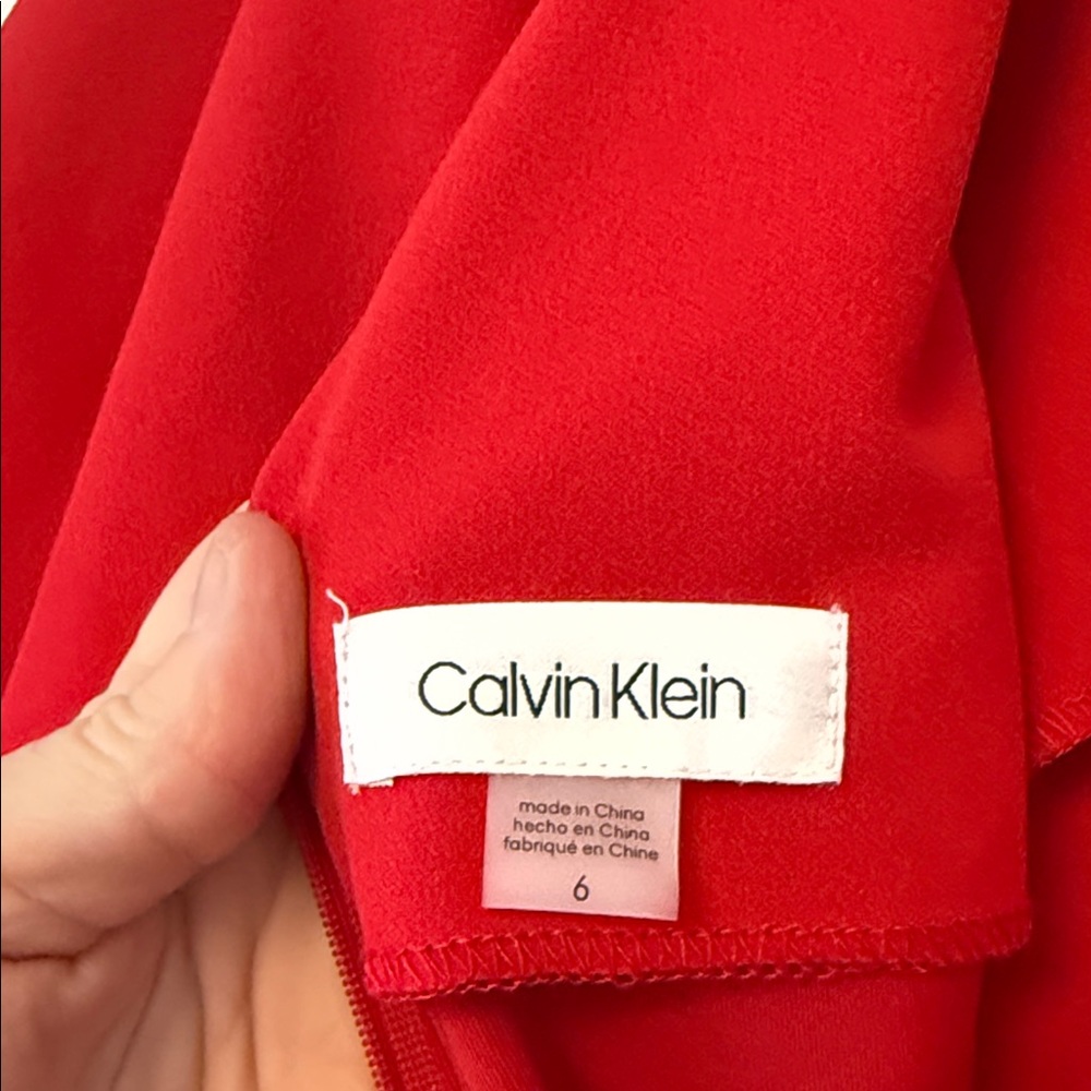 Calvin Klein Collection Red Ruffled Jumpsuit - Picture 6 of 7